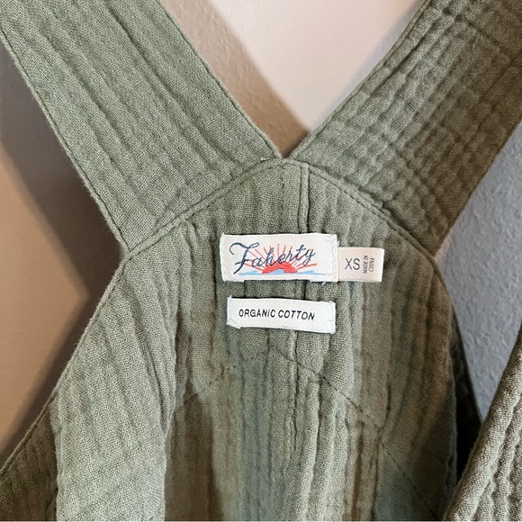 Faherty Women’s Olive Green Organic Cotton Gauze Tank Top XS - Picture 3 of 11